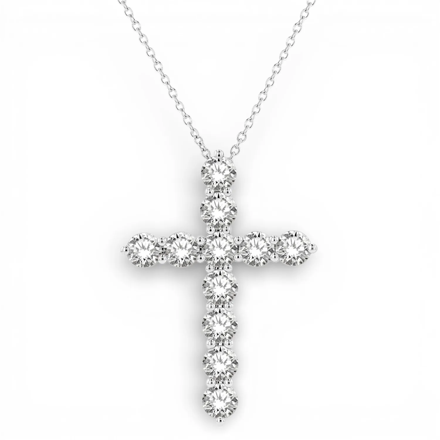 2.97 ctw white diamond cross pendant