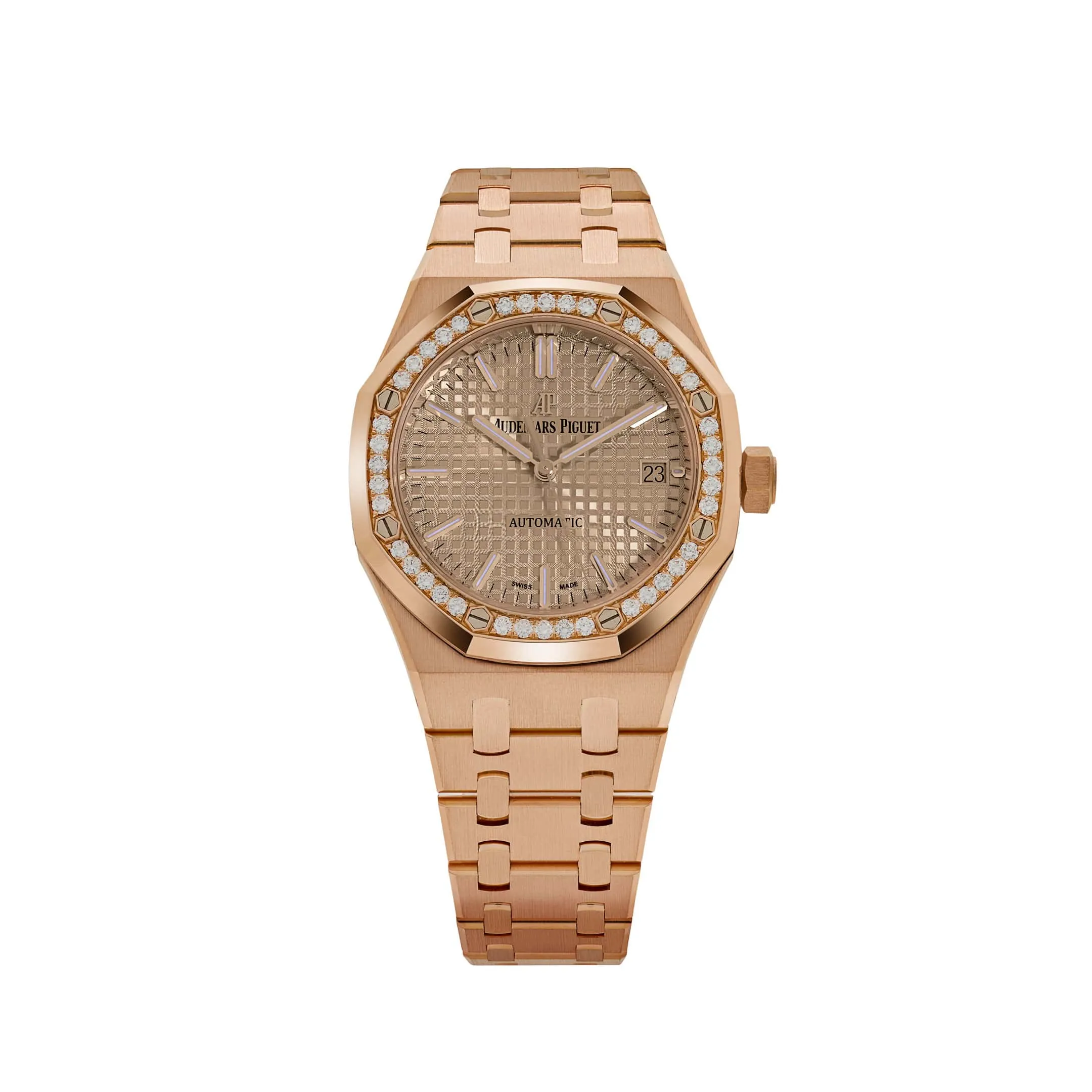 Audemars Piguet Royal Oak 15451OR.ZZ.1256OR.03 'Ladies' Rose Gold Diamond Bezel