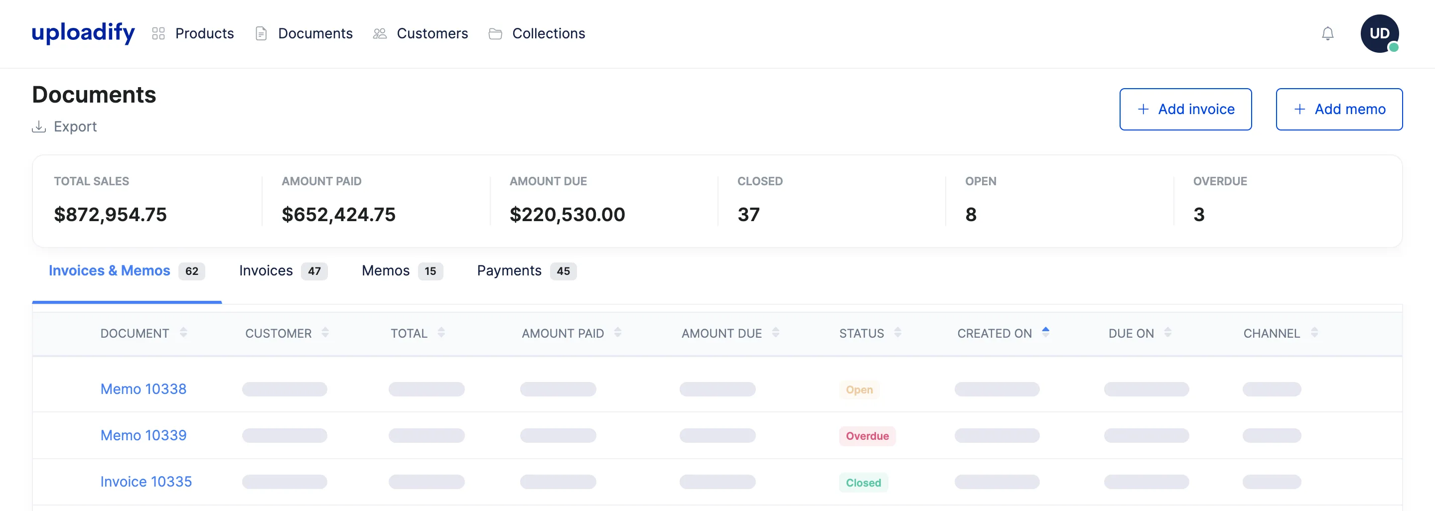 A screenshot of an inventory management software for jewelers. It has product information, invoicing, and due balance.